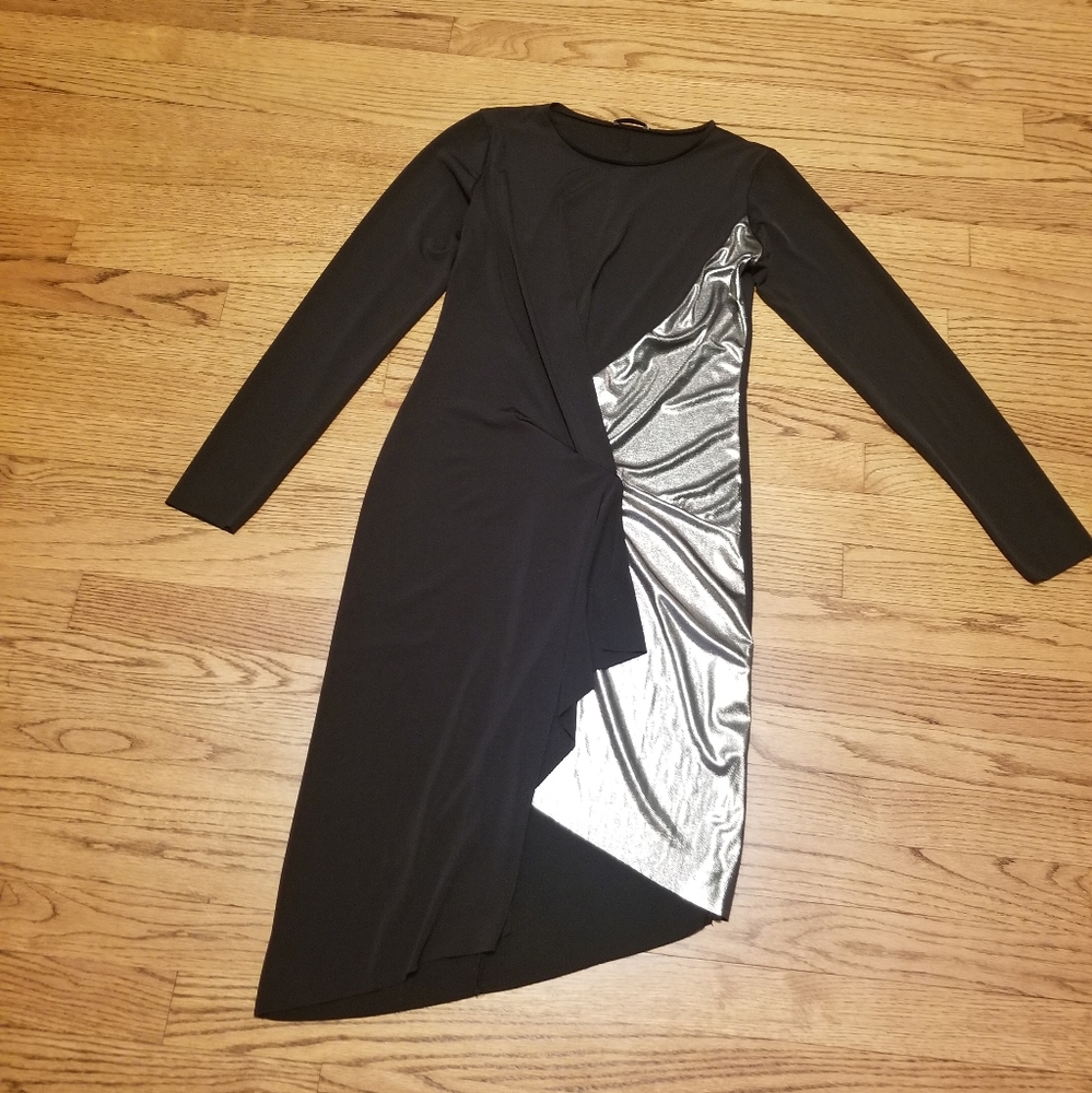Zara asymmetric long sleeve dress